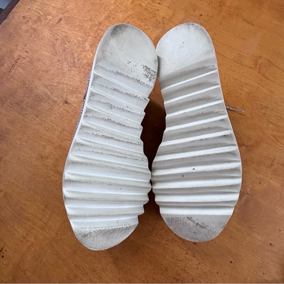 Torrid 9.5WW pride embellished silver sparkly wedge lace up party statement shoe - Picture 6 of 11